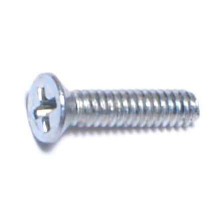 #4-40 X 1/2 In Phillips Flat Machine Screw, Zinc Plated Steel, 60 PK